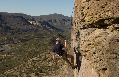Climber on mountain