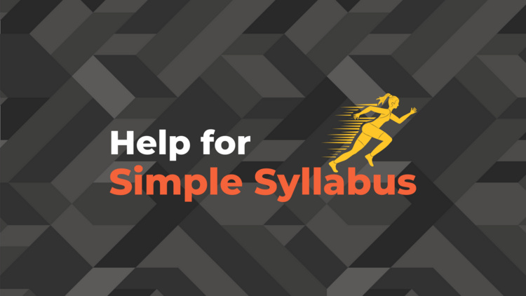Help for Simple Syllabus [ONLINE]