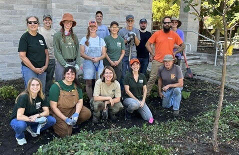 Volunteers posing for a picture