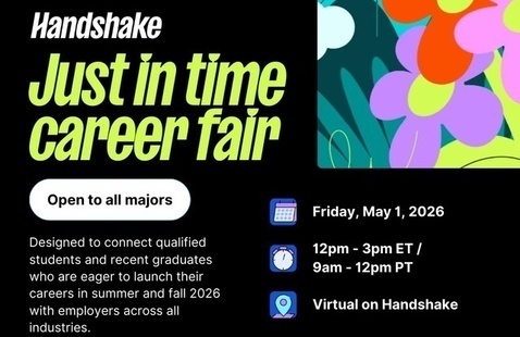 Image of Just In Time Career Fair (Virtual) Open to ALL Majors! 