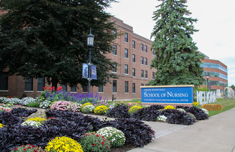Front facade of Helen Wood Hall