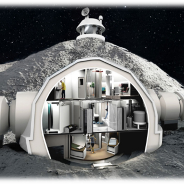 Cutaway image of potential lunar habitat