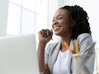 An individual taking part in webinar