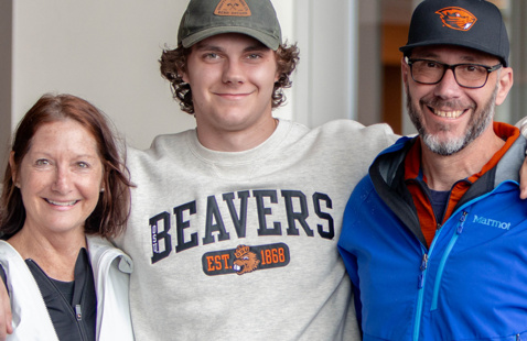 student with parents