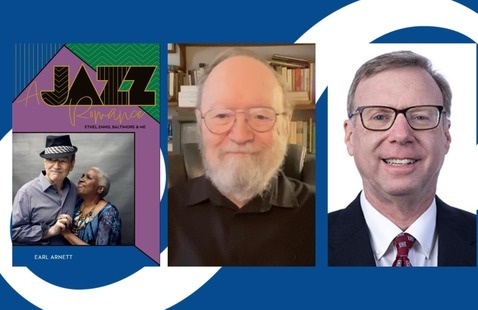 Moderator Scott Brown, Earl Arnett and his book "A Jazz Romance"