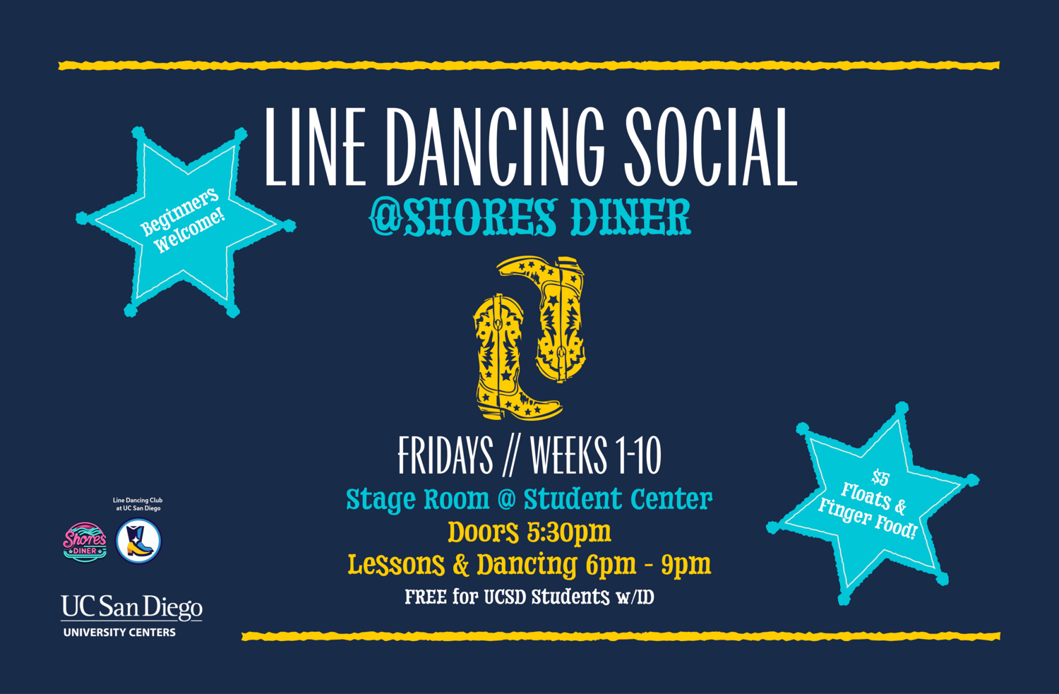 Line Dancing Social graphic with text, see description for details and specifics.