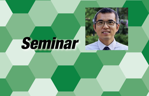 Dr. Xiaoyuan Lou's photo in green and white hexagon background