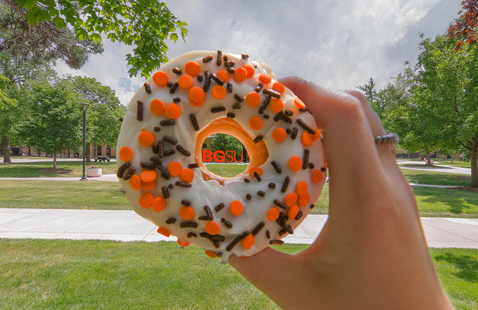 a donut around the BGSU Letters