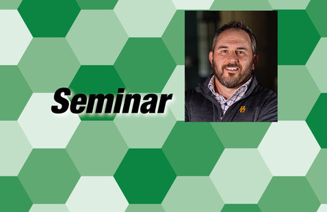 Dr. Tucker's photo on green and white hexagon background