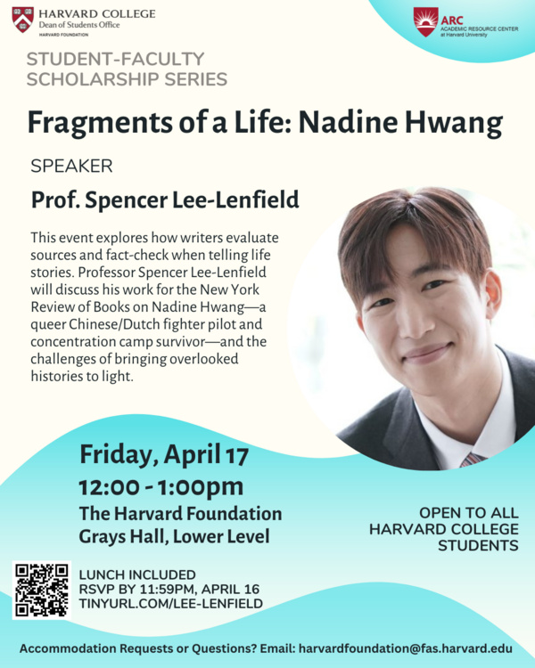 Student–Faculty Scholarship Series with Prof. Spencer Lee-Lenfield