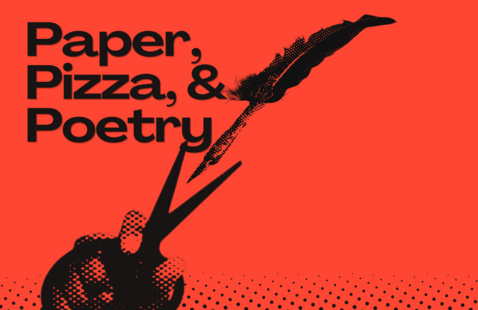 Event Promo Rectangle with Event Title - Paper, Pizza, Poetry