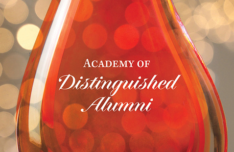 Academy of Distinguished Alumni on glass award