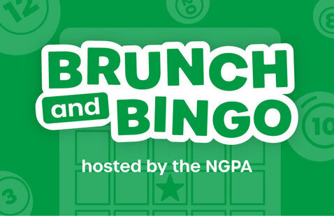 Text: Brunch and bingo hosted by the NGPA