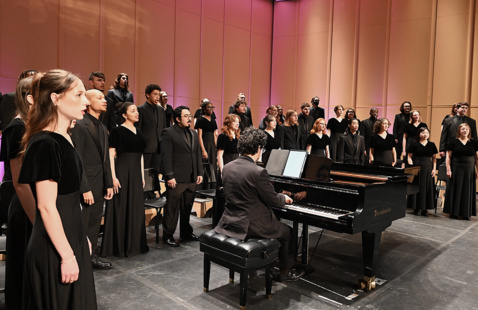 students singing