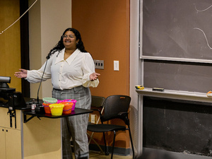 Student presents at Senior Symposium