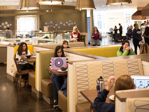 Bustling Dining Commons.