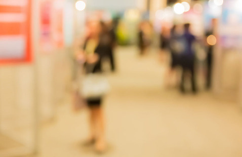 Blurred photo of a poster exhibit event