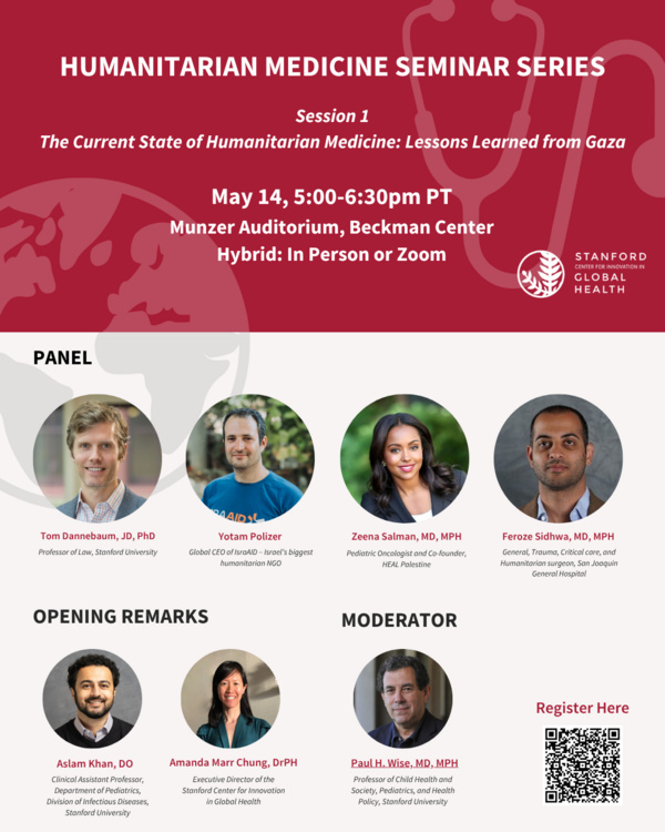 Humanitarian Medicine Seminar Series at Beckman Center, Munzer Auditorium