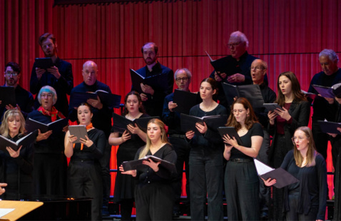 Students singing in Detrick