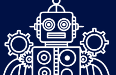 Line icon of a robot.