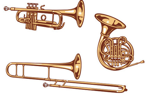 trumpet, trombone and horn