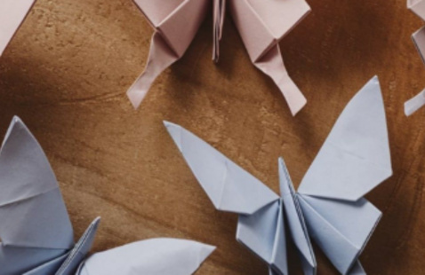 Origami butterflies.