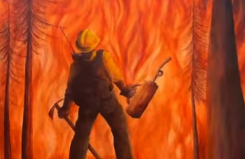 This Girl Is On Fire, painting by Cassandra Brooks