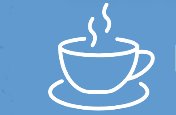 An illustration of a coffee mug with steam.