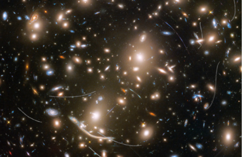 The hubble ultra deep field image from 2004. It shows thousands of galaxy clusters in various stages of development.