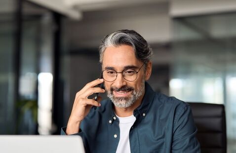 An individual taking part in webinar