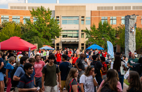 A crowd of people at a POP Back event.