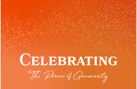 Text reading Celebrating The Power of Generosity