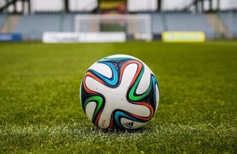 FIFA World Cup football on pitch