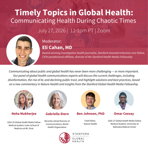 Timely Topics in Global Health Webinar