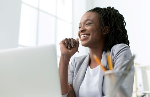 An individual taking part in webinar