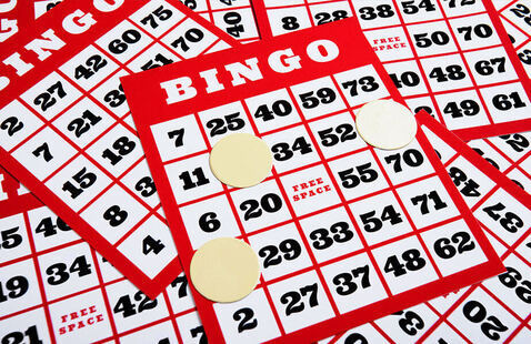 Bingo sheets in a pile 