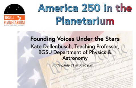 America 250 in the Planetarium title and speaker
