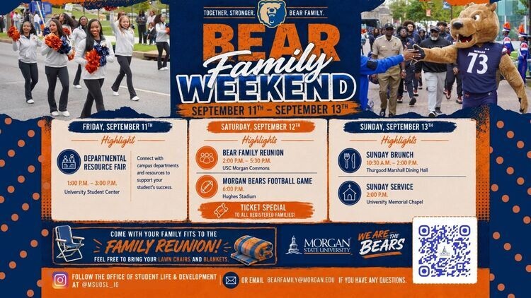 Sep 11, 2026: Bear Family Weekend at Morgan State University Commons thumbnail image