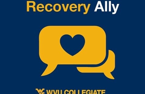 graphic that says "WVU Collegiate Recovery Recovery Ally"