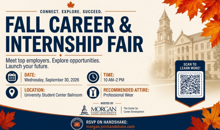 Sep 30, 2026: Fall 2026 Career & Internship Fair at University Student Center thumbnail image