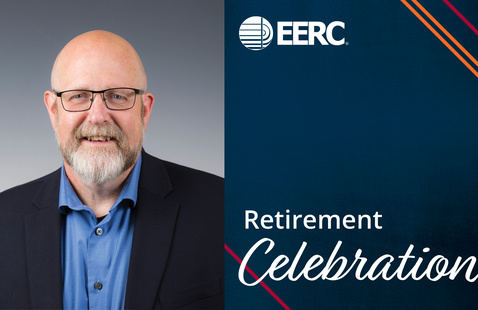Headshot of Tom Erickson with text: retirement celebration