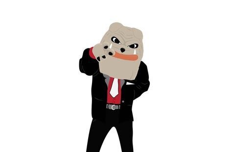 Animated Hairy Dawg in a suit and tie