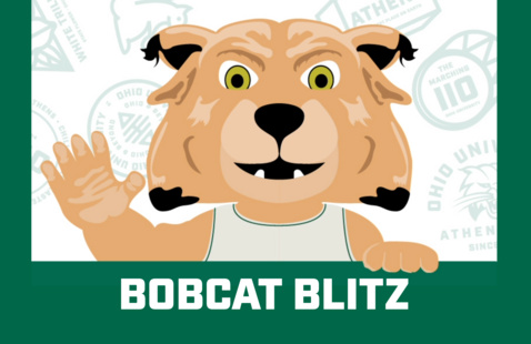 Cartoon OHIO Mascot Rufus Waiving