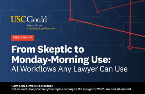 Webinar flyer graphic showing the event details and CLE logo