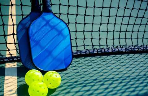 Pickleball racket and balls