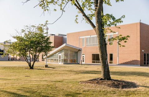 Appears to be an image of the Skokie campus in the spring.