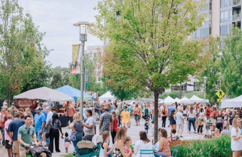 People at Midtown Crossing's Night Market