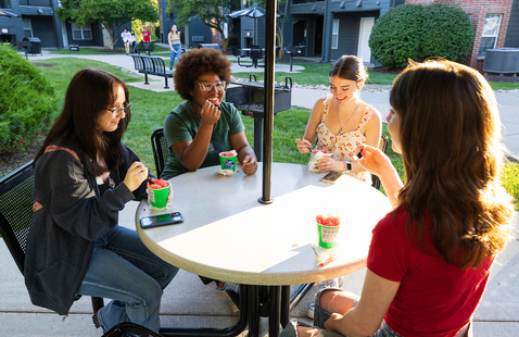 Students enjoying First Day of Class Kick Back
