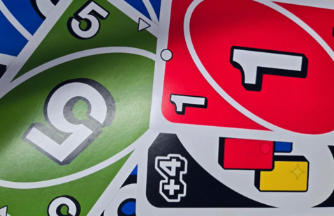 UNO cards in a pile