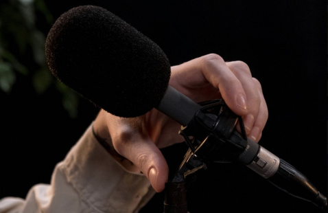 Photograph of a microphone.